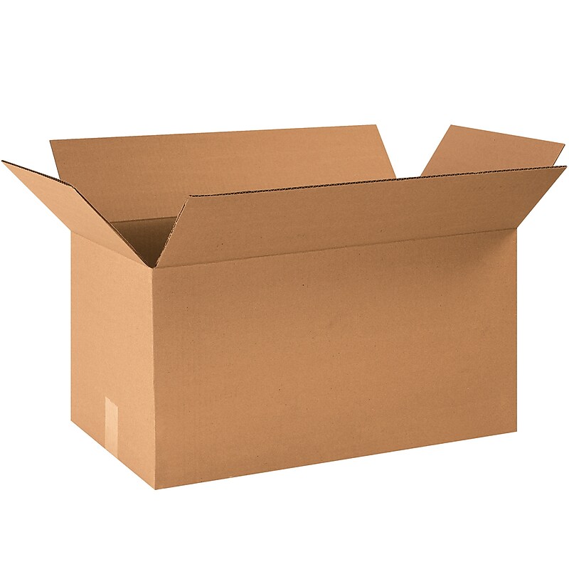 24" x 12" x 12" Corrugated Kraft Boxes, 25/Bundle (BS241212HD) image 1