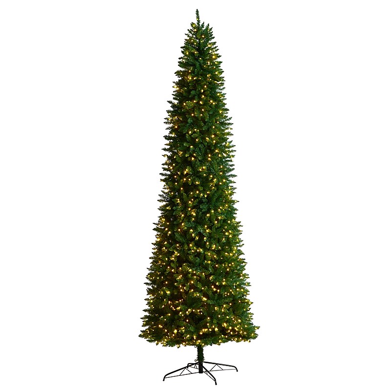 Nearly Natural 11-ft Slim Green Mountain Pine Artificial Christmas Tree with 950 Clear LED Lights (T3329) image 1