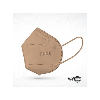 WeCare Earth Tones Disposable KN95 Fabric Face Masks, One Size, Assorted Colors, 20/Pack (WMN100126)