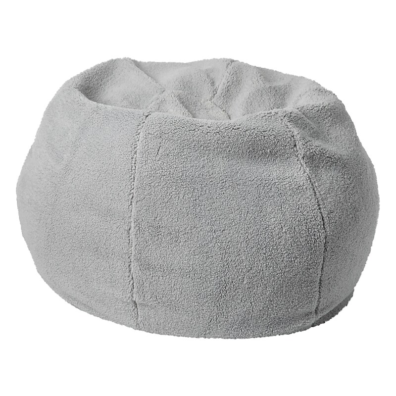 Flash Furniture Dillon Faux Sherpa Refillable Bean Bag Chair, Gray (DGBEANSMSHRPGY) image 1
