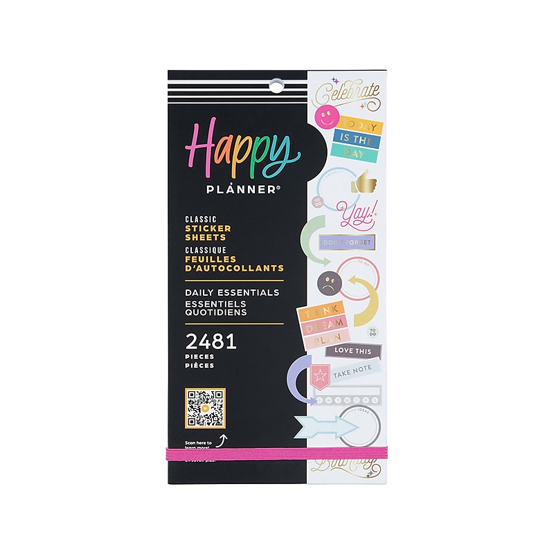 The Happy Planner Daily Essentials Value Pack Stickers, Assorted Colors, 2481/Pack (SVP130-363) image 1