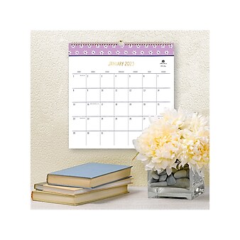 2023 Blue Sky Idlewild Co. Mini Daisies 12" x 12" Monthly Wall Calendar, Purple (138949)
