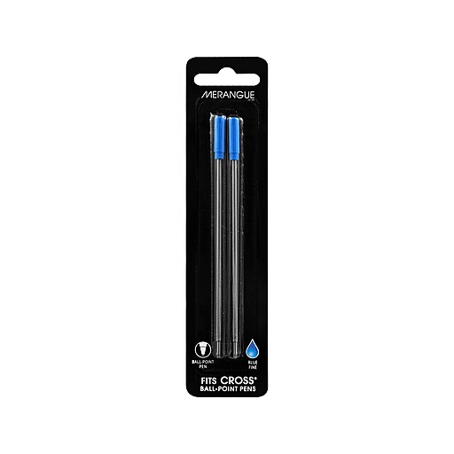 Merangue Fits Cross Ballpoint Pen Refill, Fine Point, Blue Ink, 2/Pack