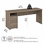 Bush Furniture Cabot 72"W Computer Desk with Drawers, Ash Gray (WC31272)~#|#~040C438F-0B0A-462F-A769C22D2B65046D_sc7