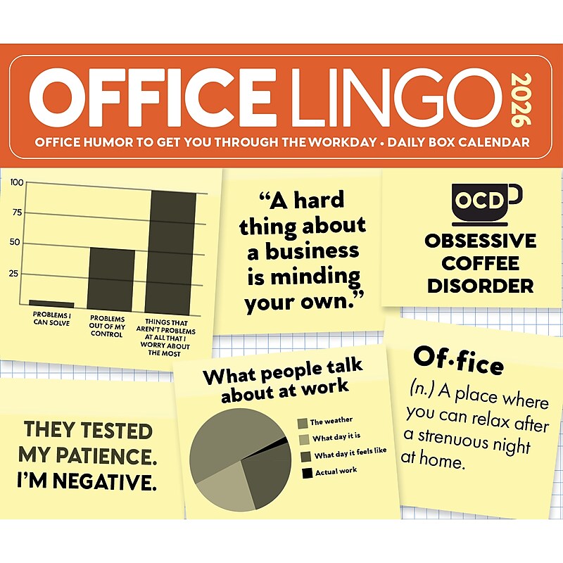 2026 Willow Creek Office Lingo 6.2" x 5.4" Day-to-Day Calendar (54345) image 1
