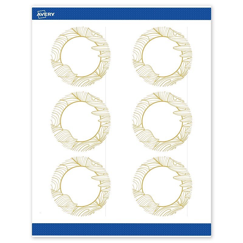 Avery Laser/Inkjet Circle Multipurpose Labels, 3" Dia., White, 60/Pack (S00EVZ) image 1