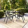 Flash Furniture Lila 31.5'' Square Table with 4 Slat Stack Chairs, Black (TLH0732SQ017CB4)~#|#~0420412A-49C4-4D17-92FC4618A5440CB7_sc7
