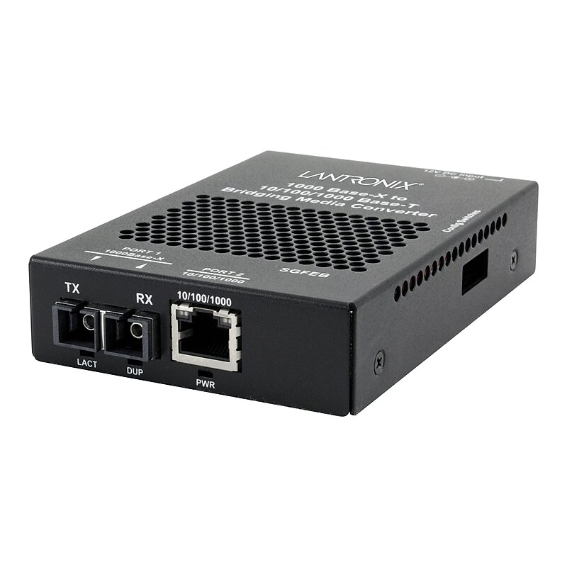 Lantronix SGFEB Gigabit Ethernet Single-mode Media Converter Transceiver, 1000 Mbps (SGFEB1014 130 SA) image 1