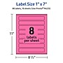 Avery Laser/Inkjet Rectangle Multipurpose Labels, 1" x 7", Bright Pink, 80/Pack (94225)~#|#~04243008-A6F2-4365-8E106A4C55079248_sc7