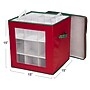 Household Essentials Ornament Storage Box with Clear Front Panel and Adjustable Dividers, 27/Pack, Red/Green (HH552RED)~#|#~042874F0-9B1F-48BC-B2040ABFD8C005D9_sc7