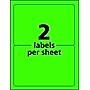 Avery Laser Shipping Labels, 5-1/2" x 8-1/2", Neon Green, 200 Labels/Box (5952)~#|#~042A9AF1-6861-48F8-8BB0F86BFC39B1AF_sc7