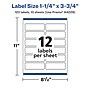 Avery Laser/Inkjet Rectangle Multipurpose Labels, 1-1/4" x 3-3/4", Clear, 120/Pack (94228)~#|#~04338B70-6D3F-4447-AD4A4DFD59D1AACA_sc7