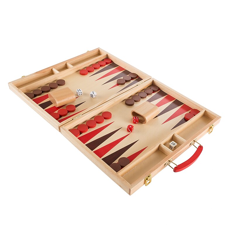 Hey! Play! Wood Backgammon Board Game (80-HCH-BK) image 1