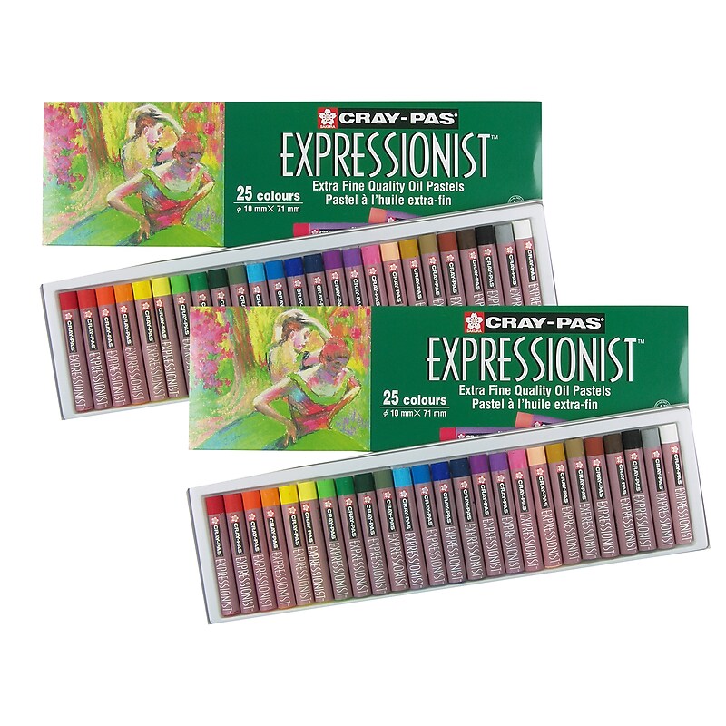Sakura Cray-Pas Expressionist Oil Pastels, Assorted Colors, 25/Set, 2 Sets/Bundle (SAKXLP25-2) image 1