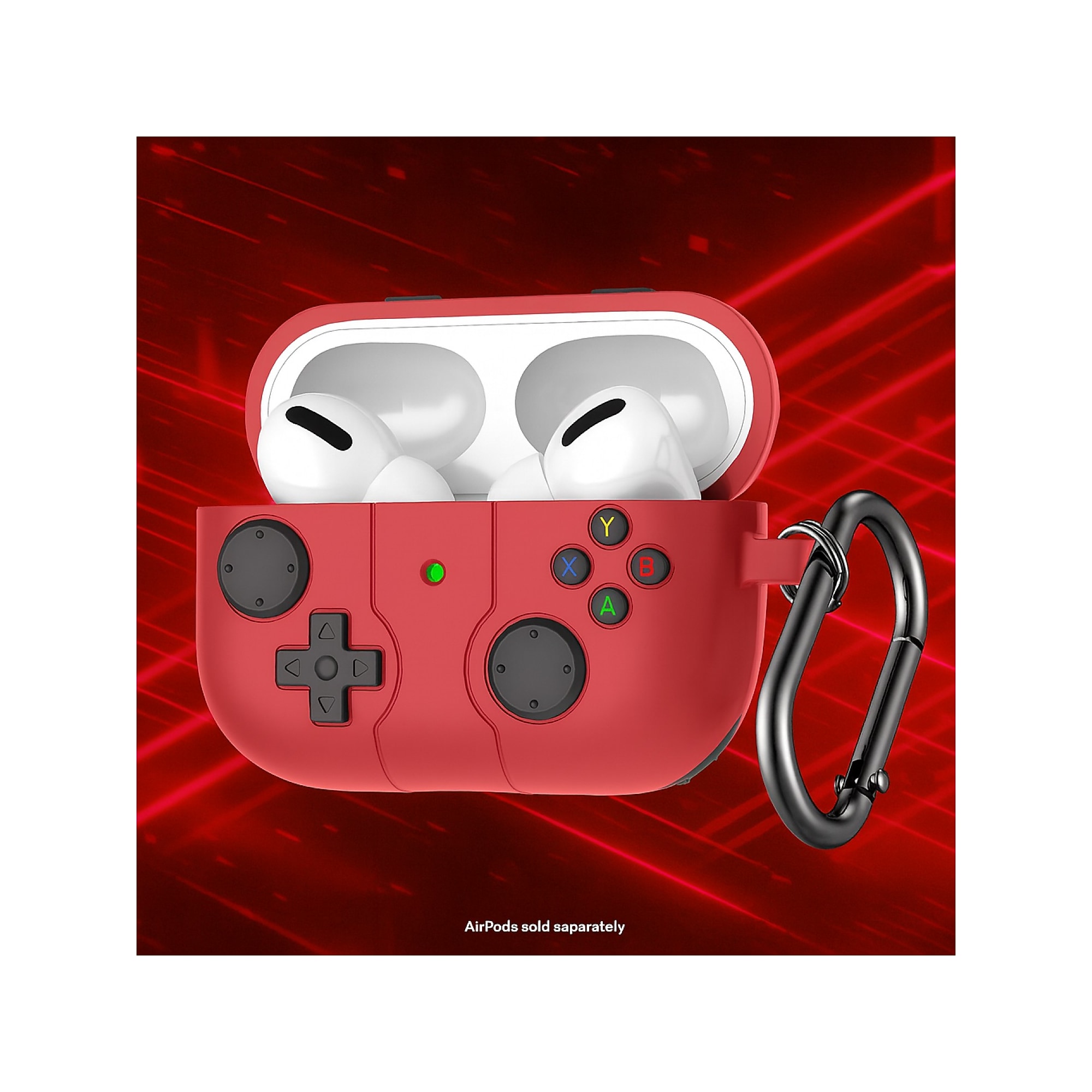 SaharaCase Inspire Series Silicone Case with Premium Clip for Airpods Pro 3, Shock Absorbing, Viper Red (HP00229) Sansujyuku sansujyuku.com