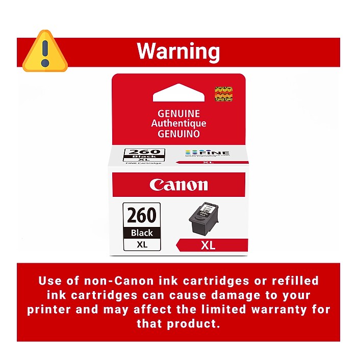 Canon PG-260 XL Black High Yield Ink Cartridge (3706C001) | Staples