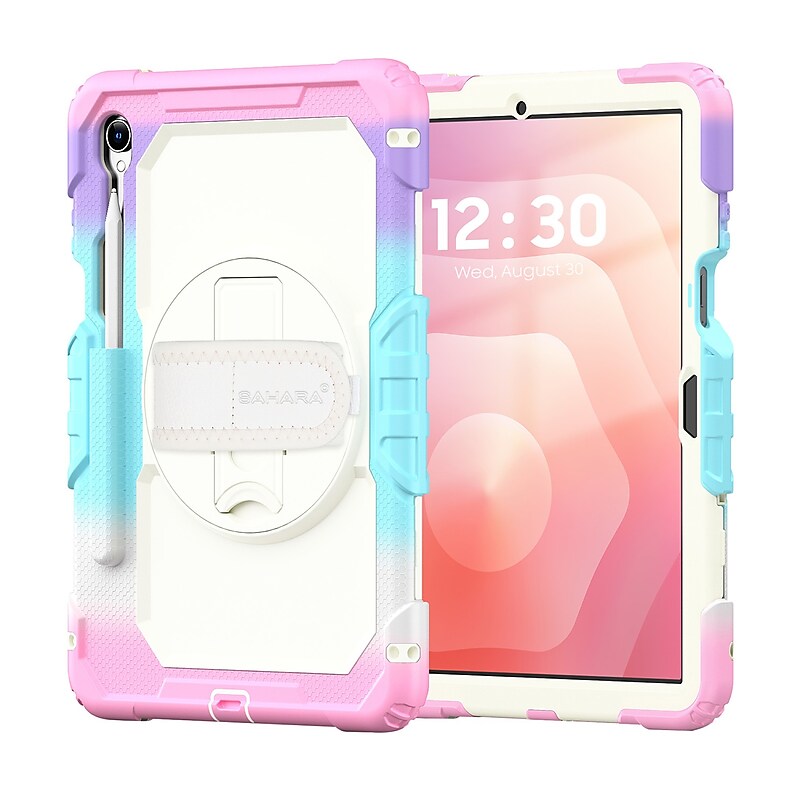 SaharaCase Raider Series Kid Proof Heavy Duty Case with Hand Strap for Galaxy Tab S11, Shoulder Strap, Splash Pink (TB00488) image 1