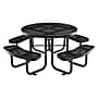 Global Industrial 46" Round Outdoor Steel Picnic Table, Perforated Metal, Black (262078BK)~#|#~0440C2B2-F316-4A61-BF409BB0CF1486FA_sc7