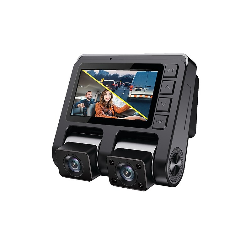 GekoGear Orbit D110 2 Channel 1080P Front/In-Cabin Dashcam With Display, Black image 1
