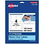 Avery Laser/Inkjet Rectangle Multipurpose Labels, 4" x 3", Clear, 400/Box (94252)~#|#~0454F30A-40C3-4B92-85C7946040B235E0_sc7