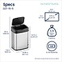 Nine Stars Stainless Steel Motion Sensor Trash Cans, Silver, 2/Pack (CB50-28/15-5)~#|#~04571C3B-2E16-4C48-BD1641CEFFE72DCB_sc7