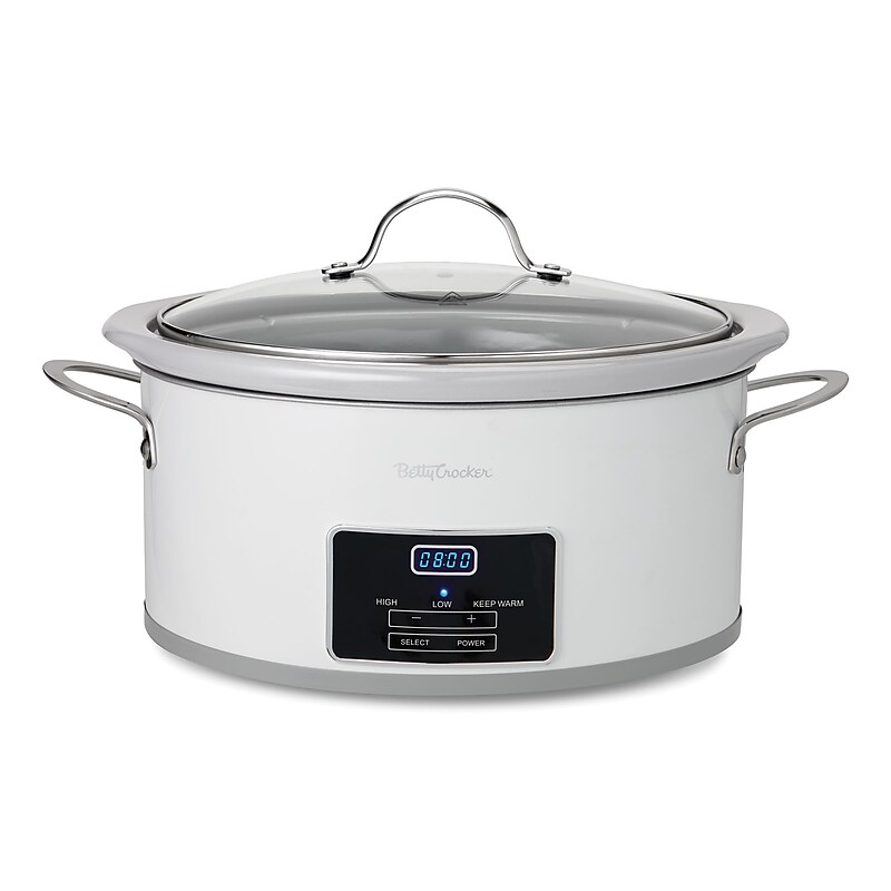 Betty Crocker 6-Qt Slow Cooker, White (BC-4587W) image 1