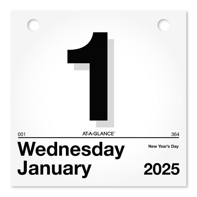2027 AT-A-GLANCE Today Is 6" x 6" Daily Calendar Refill Pages, White/Black (K1-50-27) image 1