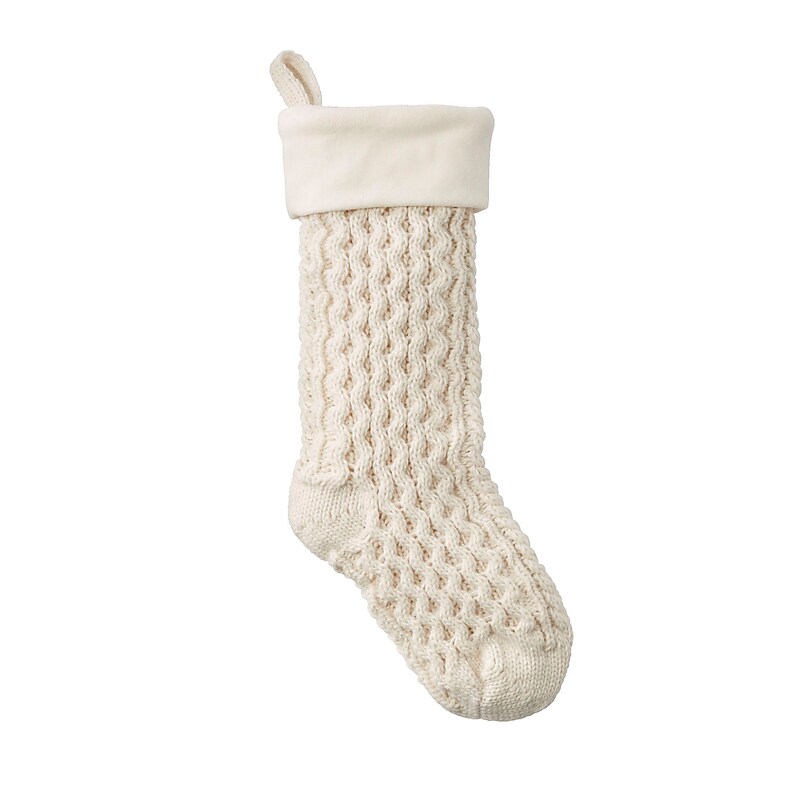L.L.Bean Fisherman's Knit Christmas Stocking, Cream (1000199266) image 1
