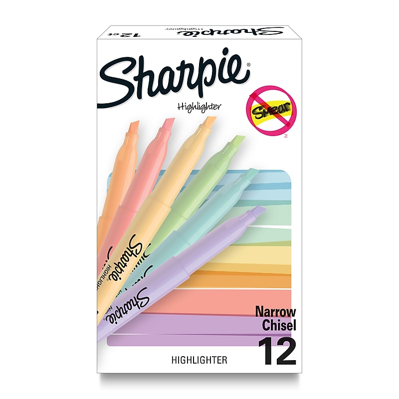 Sharpie Assorted Highlighter, Chisel Tip, Assorted Ink, 12/Pack (2157482) image 1