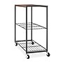 Whitmor 3-Shelf Wood Mobile Shelf Cart with Lockable Wheels, Dark Brown/Black (6764-10184-SIOC)~#|#~04758873-4181-4EAD-A890F5A1C28E34B0_sc7