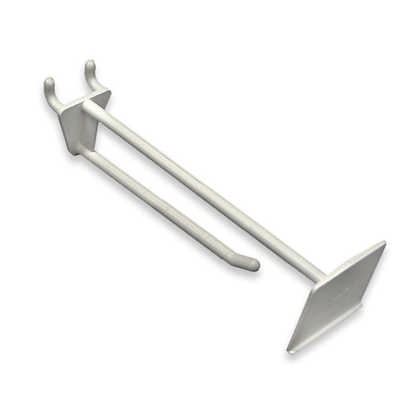 Global Approved  Opaque Plastic Pegboard Scan Hook, White - Pkg Qty 50