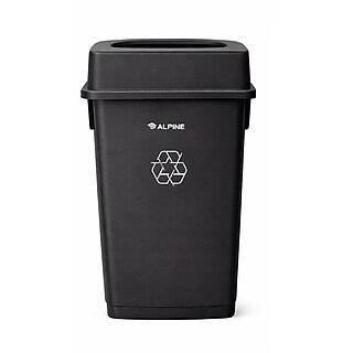 Alpine Industries Plastic Indoor Slim Commercial Trash Can with
