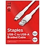 Staples TECH USB-C to USB-A Charging Cable, 6.5 ft., White (ST62338)~#|#~047E5439-F683-4069-A506A4D1637ECBE3_sc7