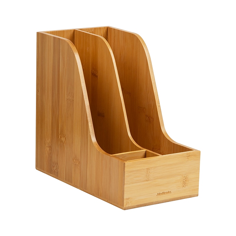 Mind Reader 3-Compartment Desk Organizer, Brown (BMAG-BRN) image 1
