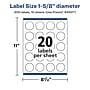 Avery Laser/Inkjet Circle  Waterproof Multipurpose Labels, 1.625"  Dia, White, 200/Pack (94507)~#|#~048A4B00-9C1E-4179-89749CE361DDB298_sc7