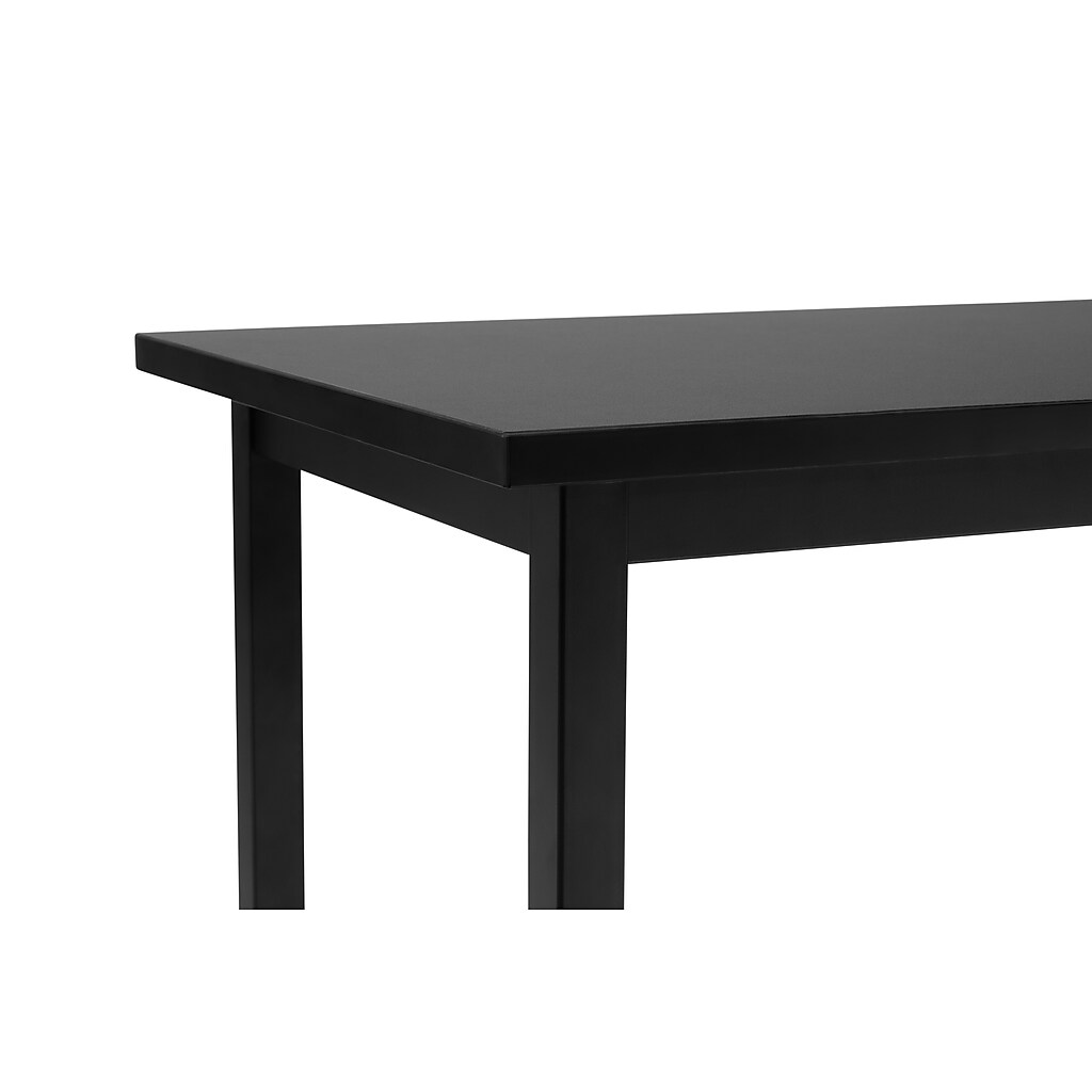 Edge and leg junction of black table