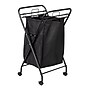 Household Essentials 1-Section Rolling Hamper, Canvas, Black (HE1114)~#|#~048F444E-8125-4D75-83CB6459870D9EEC_sc7