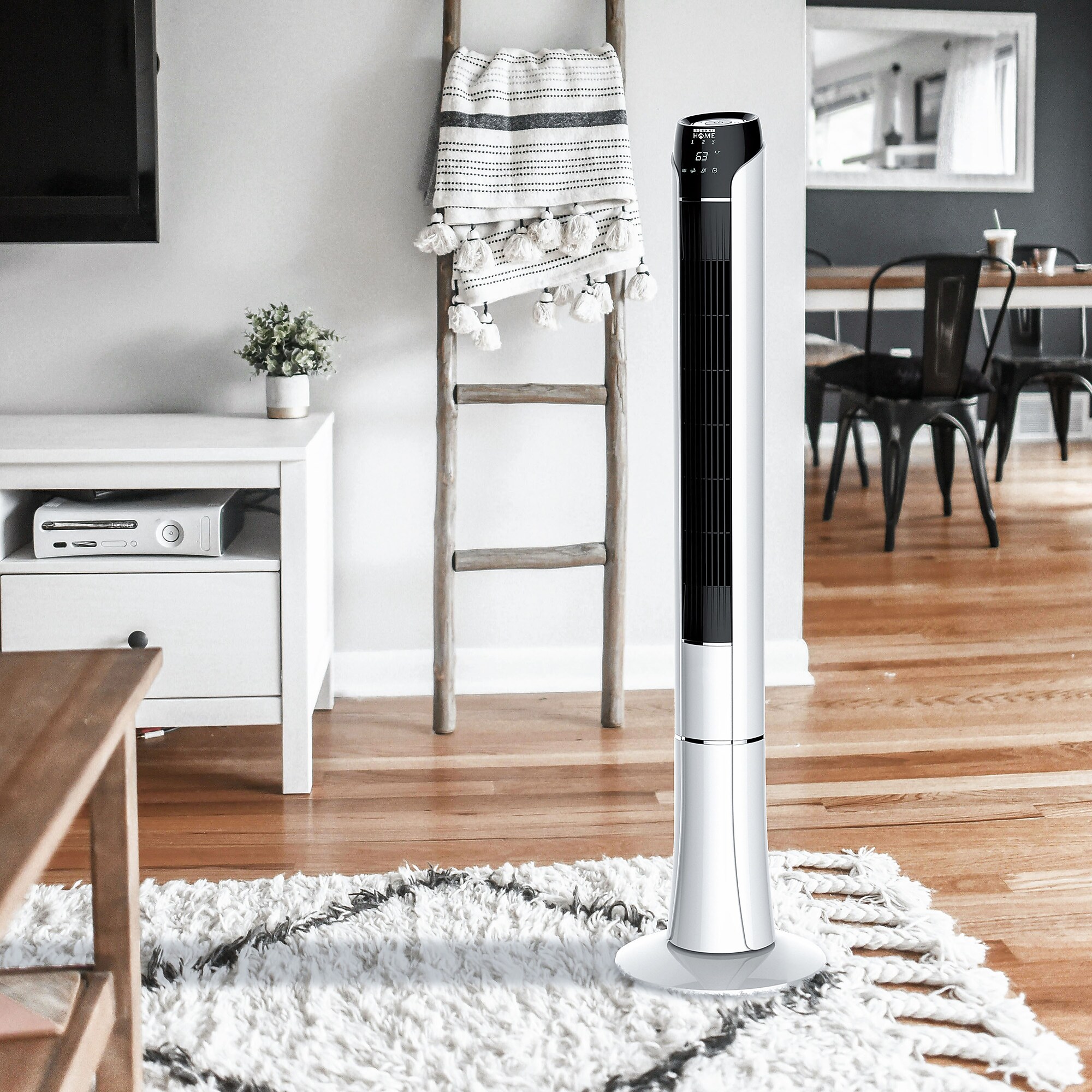 Techni Home Oscillating Tower Fan, 3 Speed, White/Black (RTA-48T-FAN) Sansujyuku sansujyuku.com