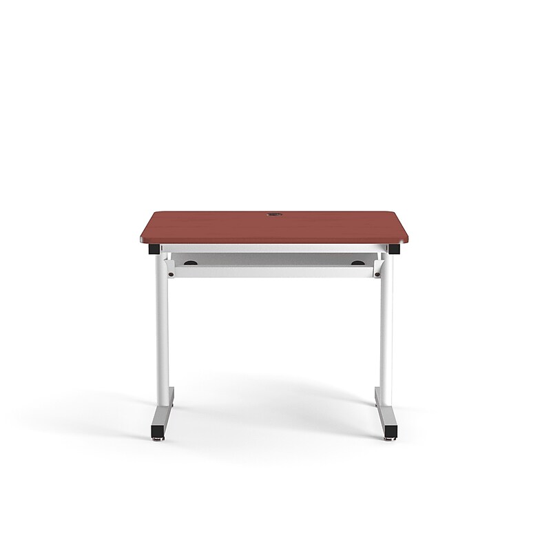 VersaDesk 36"W Basic Computer Table, Cherry/White (BCT3630-WC) image 1