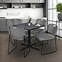 Regency 42-inch Square Table with Cain Base & 4 Zeng Stack Chairs, Gray (TB4242GY44GY)~#|#~0497C404-C408-42C2-BB1D817C79B5BC8C_sc7