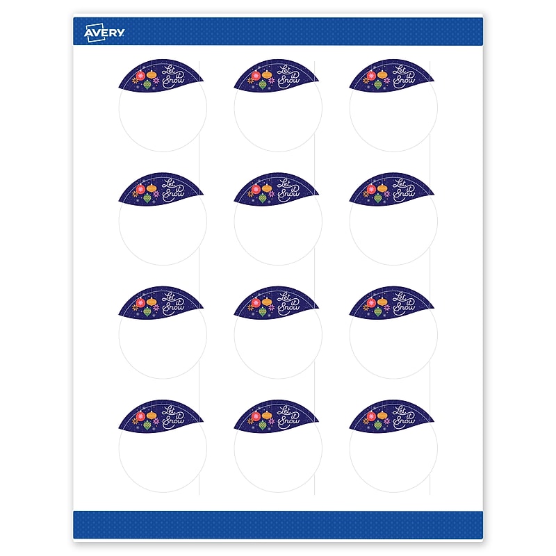 Avery Circle Multipurpose Labels, 2" Dia., White, 120/Pack (19479370440) image 1