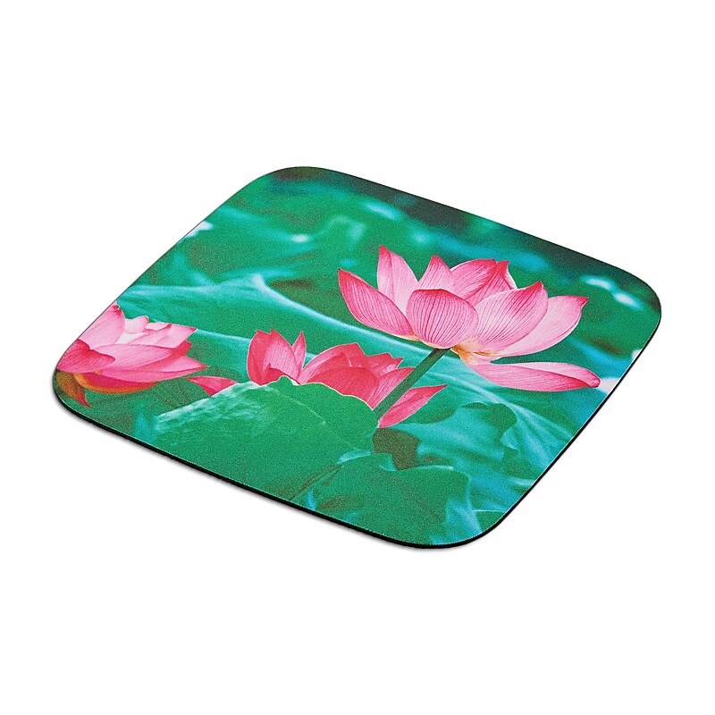 Staples TECH Non-Skid Mouse Pad, Pink Floral (52494) image 1