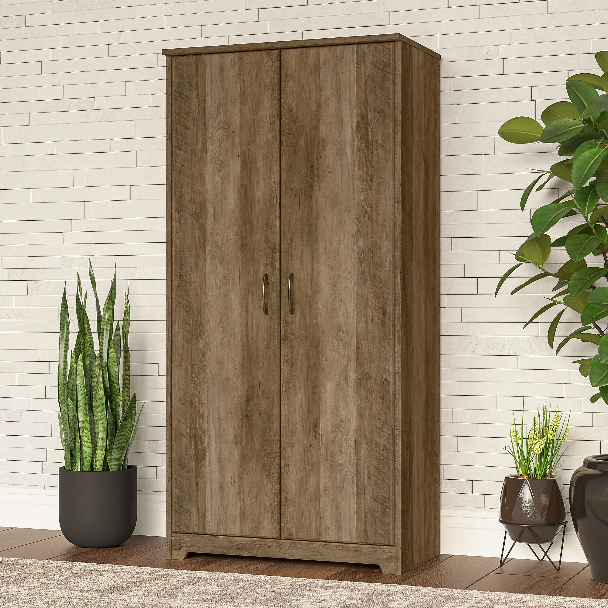 Bush Furniture Cabot 61″H Storage Cabinet with 4 Shelves, Reclaimed Pine (WC31599) Sansujyuku sansujyuku.com