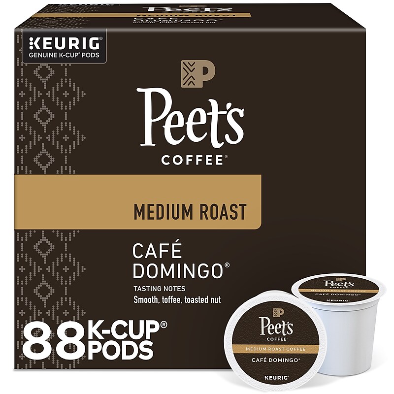 Peet's Coffee Cafe Domingo Coffee Keurig K-Cup Pod, Medium Roast, 88/Box (6543CT) image 1