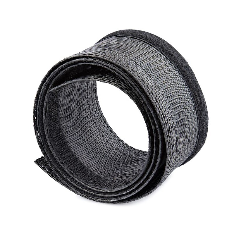 StarTech 10' Cable Management Sleeve, Black, Trimmable Heavy Duty Cable Wrap (WKSTNCMFLX) image 1