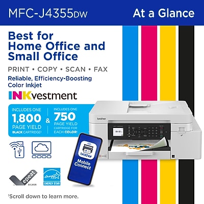 Brother INKvestment  MFC-J4355DW Wireless Color All-In-One Inkjet Printer, Best for Home Office Sansujyuku sansujyuku.com