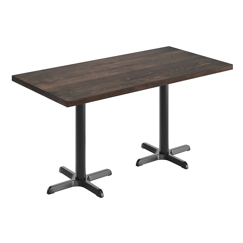 Flash Furniture Bennett Wooden Commercial Indoor Table, 60" x 30", Dark Brown Top/Black Base (GSF3060DBT2222) image 1