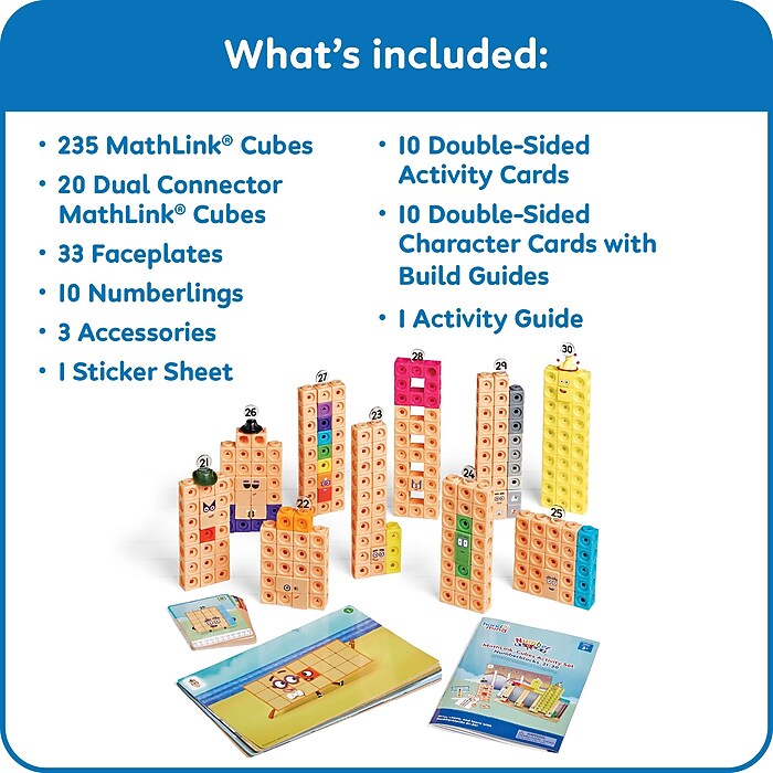 hand2mind MathLink Cubes Numberblocks 21-30 Activity Set (96321