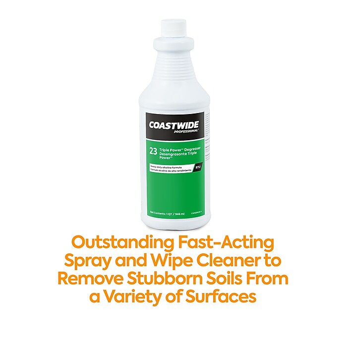 Triple Power Degreaser, Citrus Scent, 0.95 L Bottle, 6/Carton