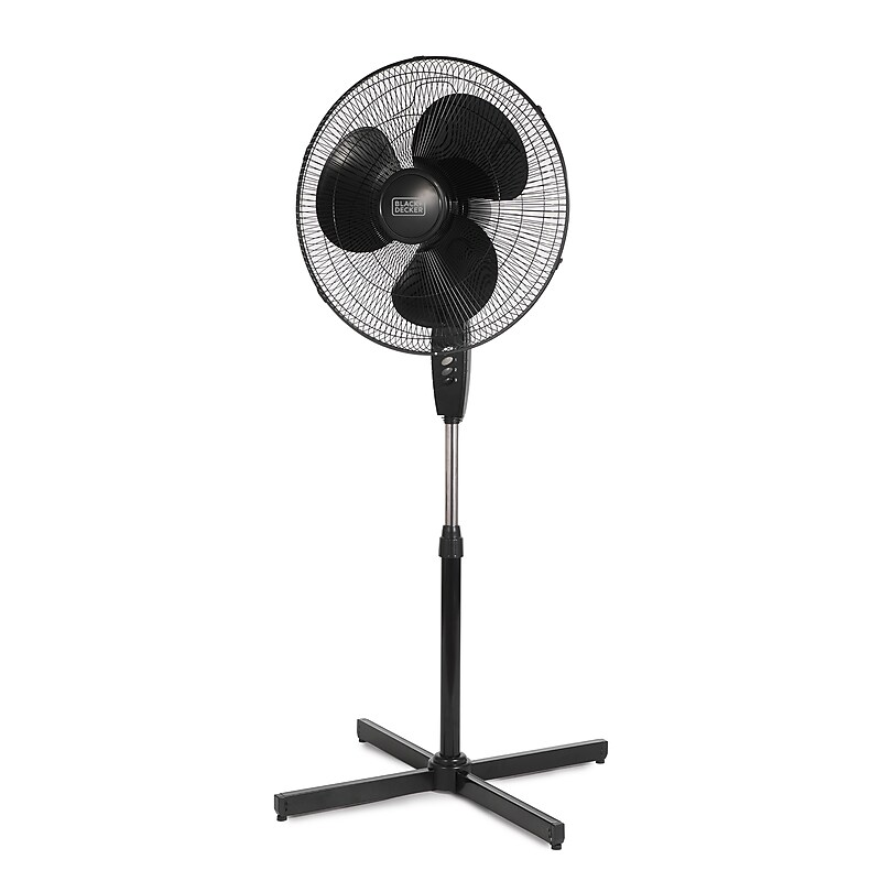 Black & Decker 18" Oscillating Pedestal Fan, 3-Speed, Black (BFP18SXB) image 1